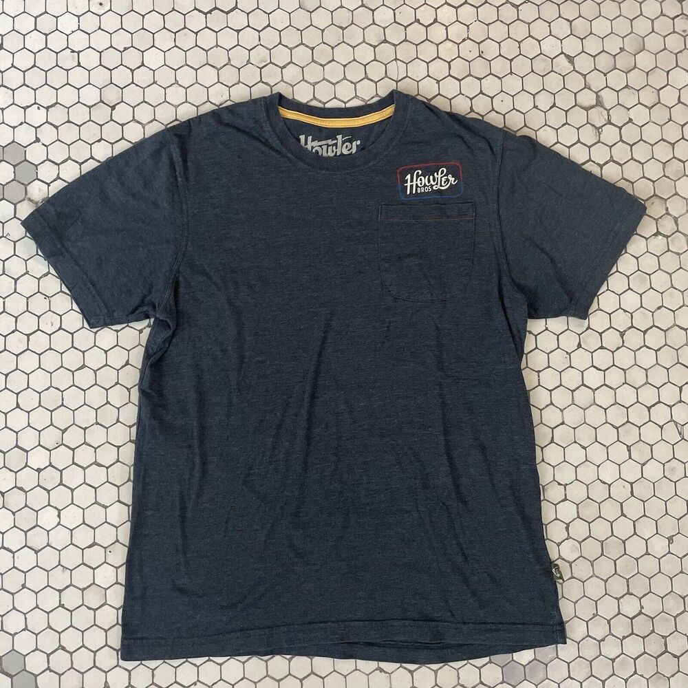Howler Bros Tee Mens Medium Gray Graphic Print Surf Beach Travel Skater Texas